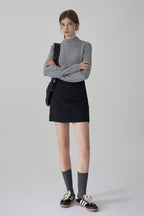 Mock Neck Fleece Lined Knit Top
