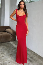 Bow Back Spaghetti Strap Maxi Formal Dress