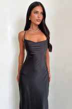 Backless Satin Slip Formal Dress
