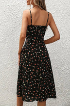 Spaghetti Strap Slit Floral Dress