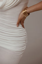 Elegant Solid Fitted Reception Dress