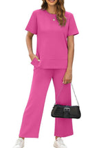 Women's Fashion Comfy Wide Leg 2 Piece Lounge Set