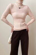 Stacked Neck Slim Fit Essential Knit Top