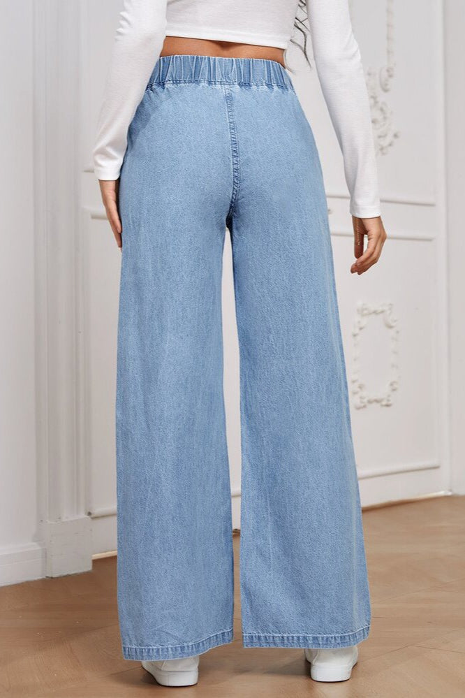 Vintage Elastic High Waist Relaxed Jeans