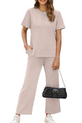 Women's Fashion Comfy Wide Leg 2 Piece Lounge Set