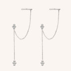 Double Piercing Fringe Drop Earrings