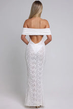 Floral Lace Backless Lace Dress