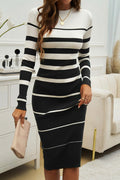 Colorblock Stripe Sweater Dress