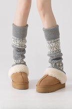 Patterned Cable Knit Leg Warmers