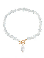 Statement Coral Chip & Pearl Necklace