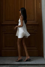 Lace Patchwork V Neck Mini Dress