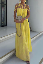 Low key luxury modern and exquisite linen blend pleated woven cover long skirt