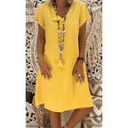 Ingrid Casual, Loose Cotton Dress for Women Brunch Outfit Idea