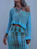 Sunny Meadow Crop Knit Cover-up Top