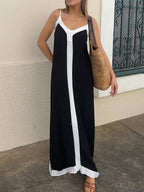 Lavechic Colorblock Suspender Midi Dress
