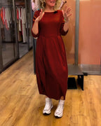 Abigail Elevated Slimming Dress with a Round Neckline Statement Occasion Edit