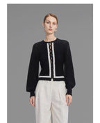 Contrast Trim Knitted Cardigan