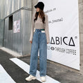 High Waist Wide-Leg Straight Jeans