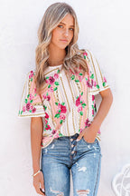 Hello Darling Floral Print Short Sleeve Top - 2 Colors