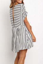 By Your Side Stripe Short Sleeve Mini Dress