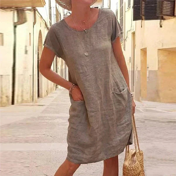 Hayden Chic Linen and Cotton Casual Dress Everyday Luxe Edit