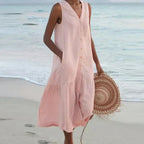 Kaitlyn Minimalist Women's Linen Dress Everyday Luxe Edit