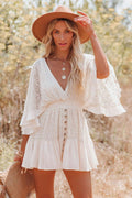 Paula Aesthetic Lace Dress with Batwing Sleeves Designer Edit