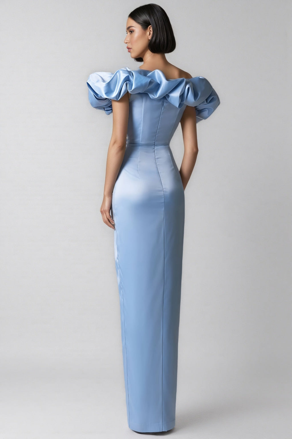Ardend Off-Shoulder Ruffle Split Maxi Dress