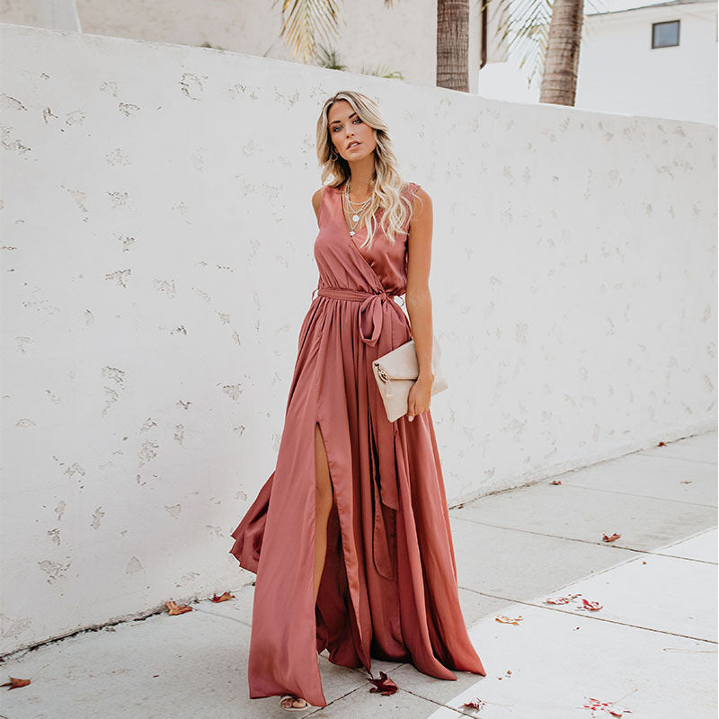 Ramona Timeless Exquisite Neck Sleeveless Long Fashion Dress Chic Silhouette Collection