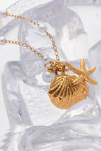 Ocean Series Pearl Accessories Starfish and Conch Shell Necklace
