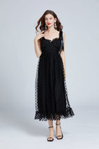 Love Flocking Dimensional Tube Top Suspender Dress