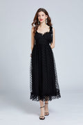 Love Flocking Dimensional Tube Top Suspender Dress