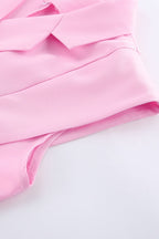 Pink Two Piece Vest Pants Set