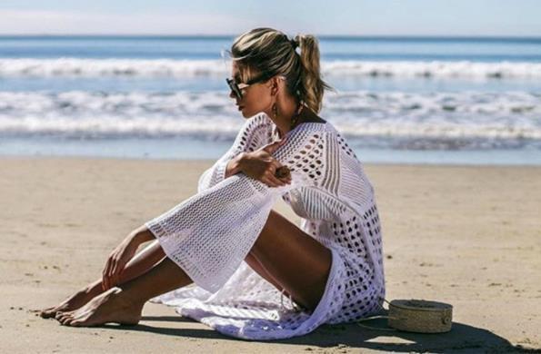 Maryam Cotton Sheer Crochet Maxi Dress White