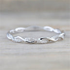 Minimalist Twist Diamond Band Couples Ring