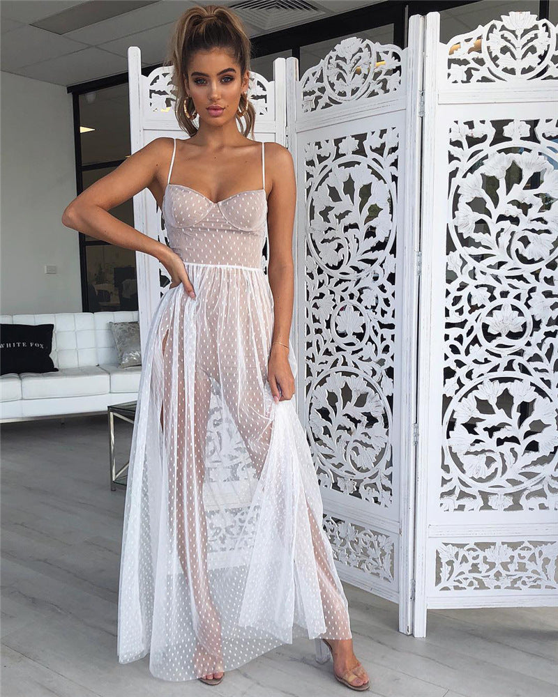 Underwood Strapless Smocked Crochet Midi Dress Off White