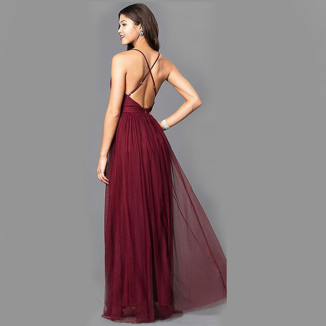 Petal Dust Maxi Dress Wine