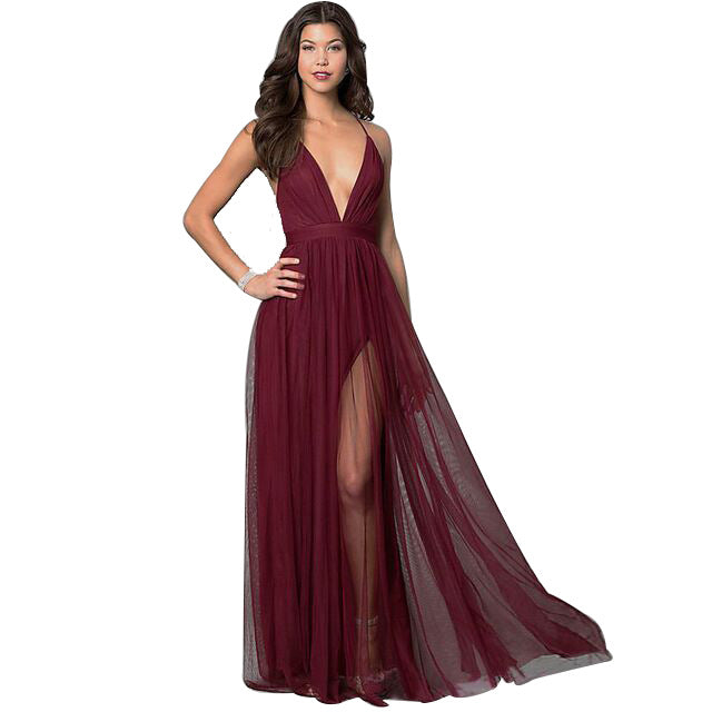 Petal Dust Maxi Dress Wine