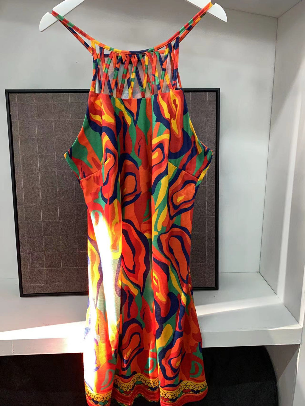 Ginebra Chic Multicolored Sleeveless Dress Boutique Collection