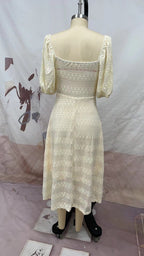 V neck Short Sleeve Dress Casual