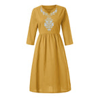 Club Tropicana Embroidered Maxi Dress Yellow