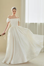 Elegant Vintage Off Shoulder Wedding Dress