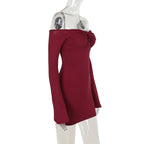 Crimson Kiss Mini Bodycon Dress Maroon