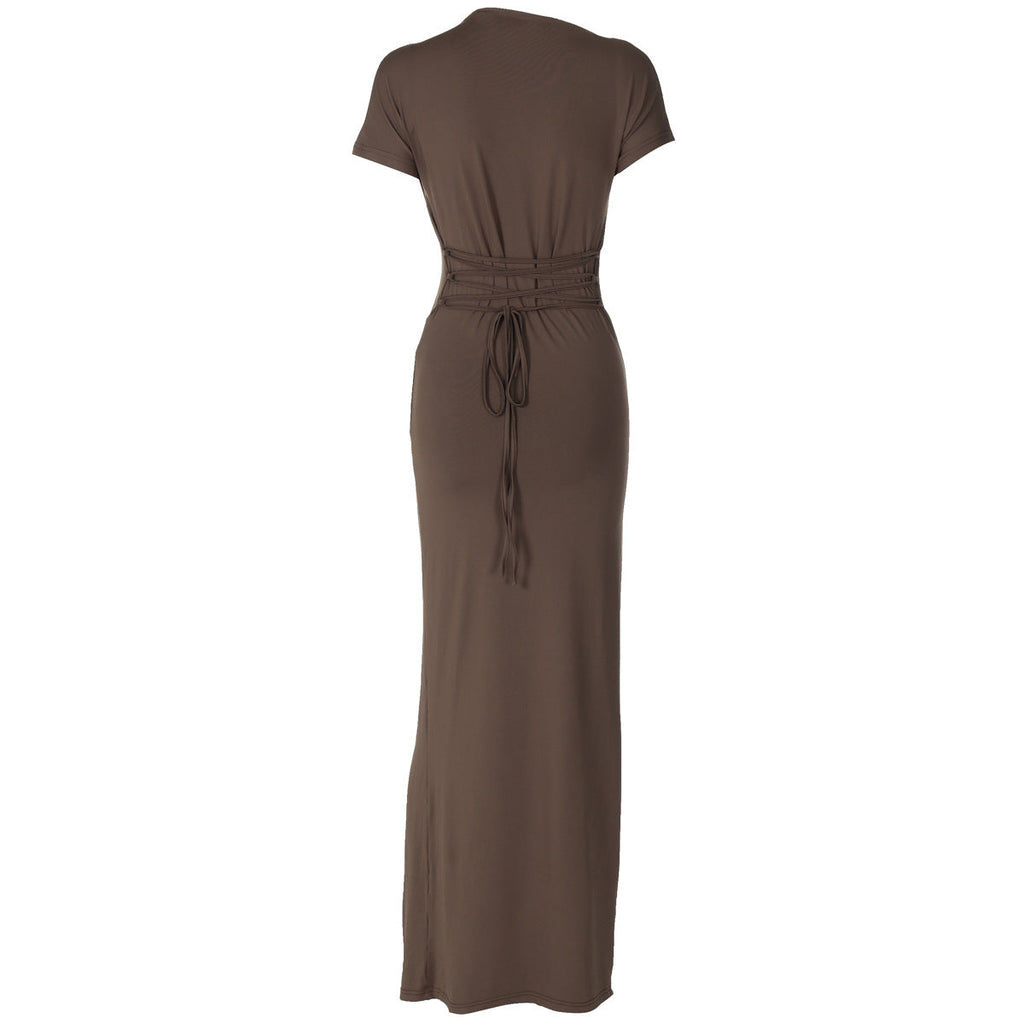 Dreamy Drape Maxi dress Brown