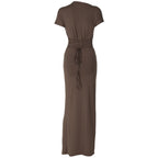 Dreamy Drape Maxi dress Brown