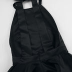 Bow Gate Mini Dress Black