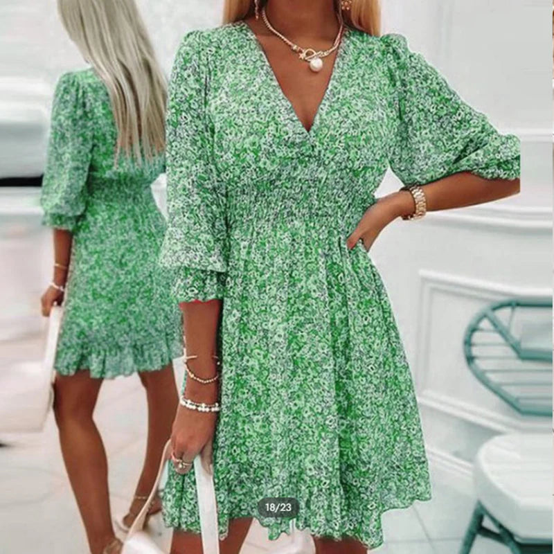 Abigail Minimalist Floral Print Dress for Women Everyday Luxe Edit