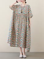 Womens Casual Summer Fashion Floral Smock Dress