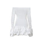 Frostene Off Shoulder Mini Dress White