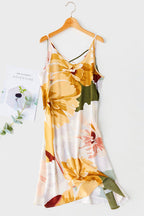 María Boutique Fernanda Printed Camisole Dress with Crossed Straps At the Back Premium Wardrobe Essential